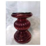 Red pillar candle stand eight inches