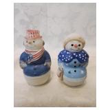 Pair of fenton snowman