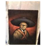 Gaucho painted on velvet sixteen by twenty one