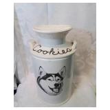 Large ceramic milk can style cookie jar