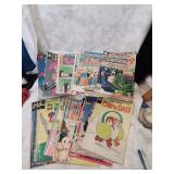 Flat of vintage comic books