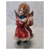 Resin holiday angel playing instrument 6 in