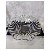 Ribbed glass bowl eleven inches