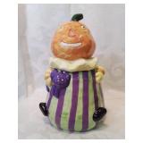 Ceramic pumpkin candy jar eight inches