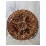 Vintage round ceramic relish tray 12 inches