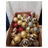 Big flat of christmas ornaments