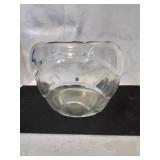 Wave motif glass bowl