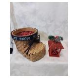 Let it snow basket Weave boot with sparkle tree