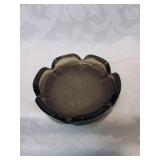 Heavy vintage brown glass ash tray