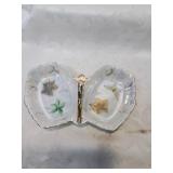 Lipper and Mann handpainted double nut dish with