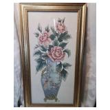 Frame\nD needlework , floral twelve by twenty o