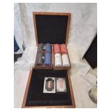 Poker set in wooden box