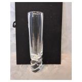 Thick glass bud vase eight inches