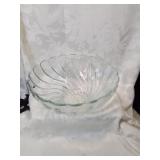 Large swirl glass bowl ten inches