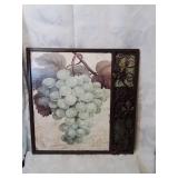 Metal wall art grapes fourteen by fourteen inches