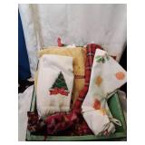 Flat of holiday towels and other