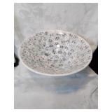 Spongeware pottery bowl holiday colors