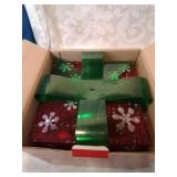 Set a three lighted holiday gift boxes decor