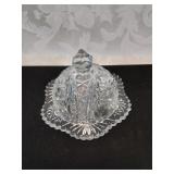 Smaller round pattern glass butter container w