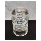 Small clear glass Pyrex telephone wire insulator