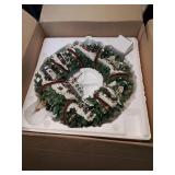 Lighted holiday wreath