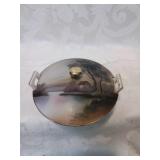 Hand painted porcelain cheese keeper