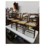 Set of 4 antique wooden dining chairs with great