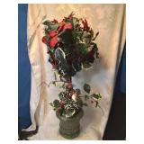 Holiday floral decoration twenty seven inches tall