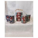 Imari fan Japanese tea set