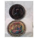 Set of two fenton christmas plates