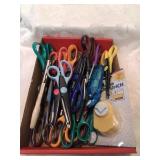 Flat full of scissors of all kinds