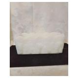 Milk glass container grape and leaf design