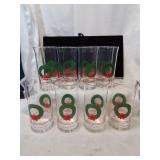 Ten piece tom collins holiday glass set