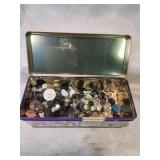 Tin of buttons