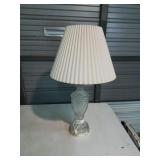 Single heavy glass table lamp
