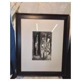 Framed crawford walt print , signed by artist