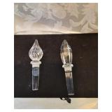 Group of two crystal bottles stoppers