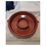 Pottery chip and dip set