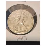 Nineteen forty five silver half dollar