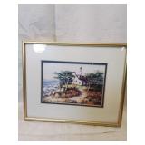 Framed landscape print eight by ten inches