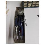 MetaL tray of hand tools