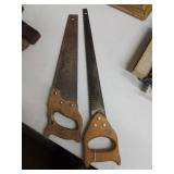 Group of two hands saws