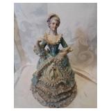 Napco ware ceramic girl in frilley dress , ten