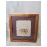 Framed original art wildflowers , signed by