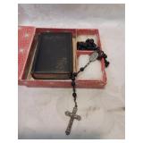 Small. Prayer book and rosary set