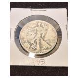 Nineteen forty five silver half dollar