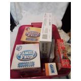 Tub of game including family fued game cards