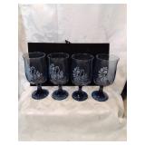 Set a four Pfaltzgraff smoke glass stems