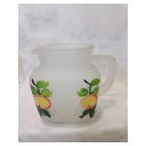 Vintage satin glass hand painted orange juice