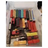 Large group of h o scale train cars , no engine